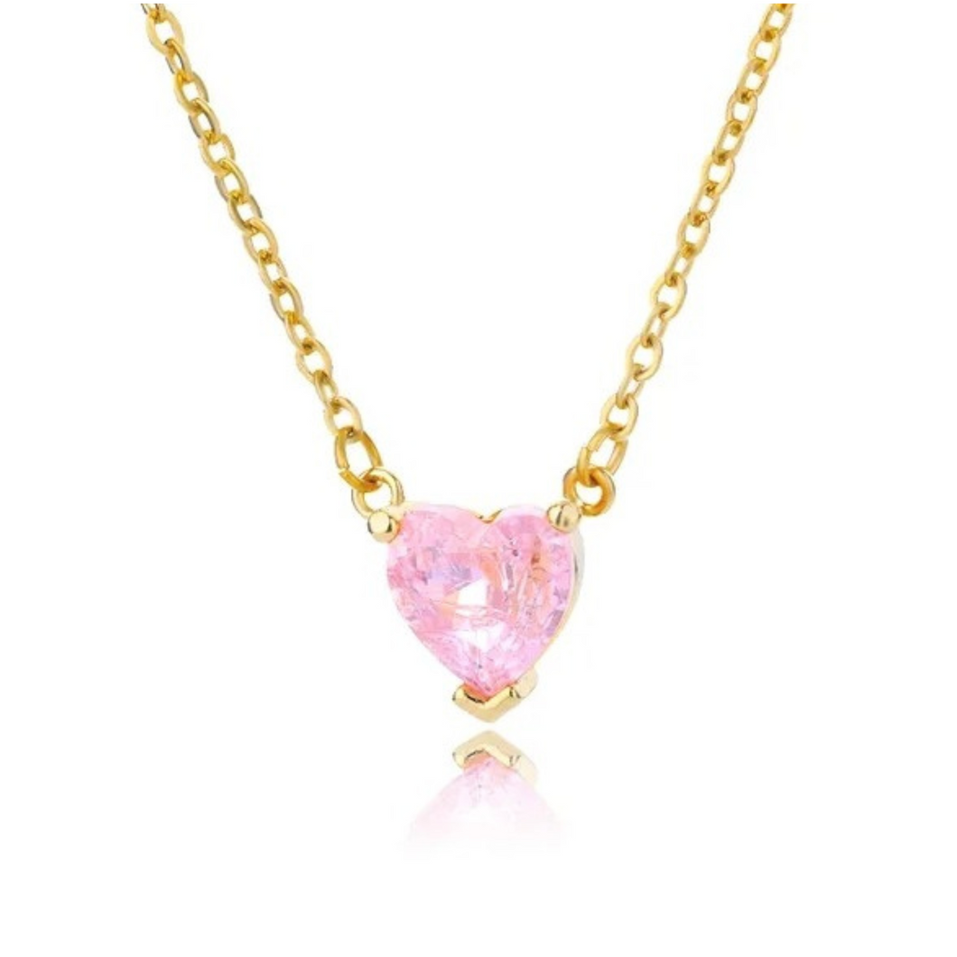 Cute Pie Pink Heart Necklace