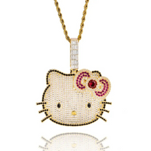 Load image into Gallery viewer, Iced Out Lip Hello Kitty Chain Necklace
