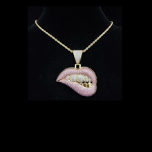 Load image into Gallery viewer, New Cubic Zirconia Iced Out Lip💋 Grill Necklace
