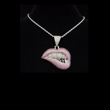 Load image into Gallery viewer, New Cubic Zirconia Iced Out Lip💋 Grill Necklace
