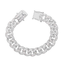 Load image into Gallery viewer, CZ Baguette Cubin Link Anklet
